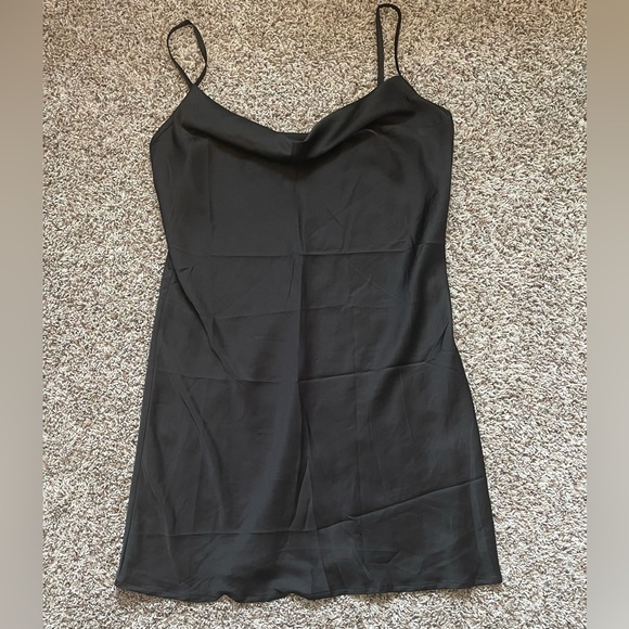 Shein Women’s Silk Mini Dress Black Size Large - Picture 4 of 7